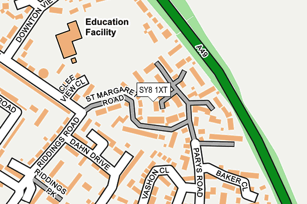 SY8 1XT map - OS OpenMap – Local (Ordnance Survey)