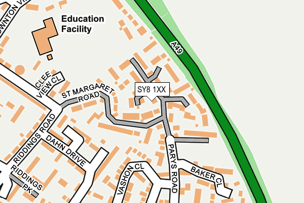 SY8 1XX map - OS OpenMap – Local (Ordnance Survey)
