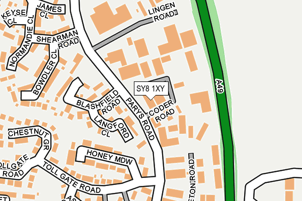 SY8 1XY map - OS OpenMap – Local (Ordnance Survey)