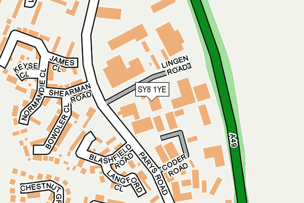 SY8 1YE map - OS OpenMap – Local (Ordnance Survey)
