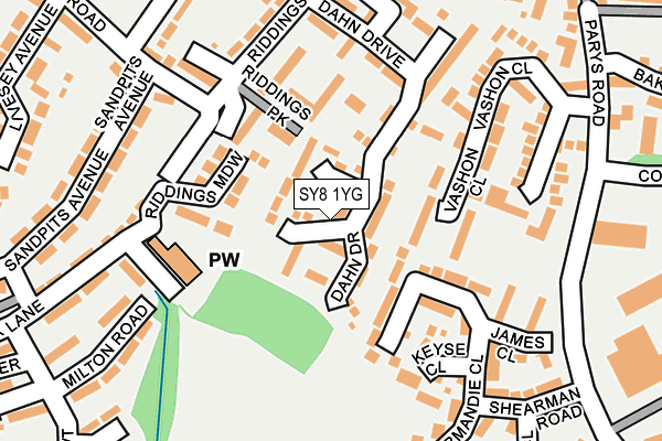SY8 1YG map - OS OpenMap – Local (Ordnance Survey)