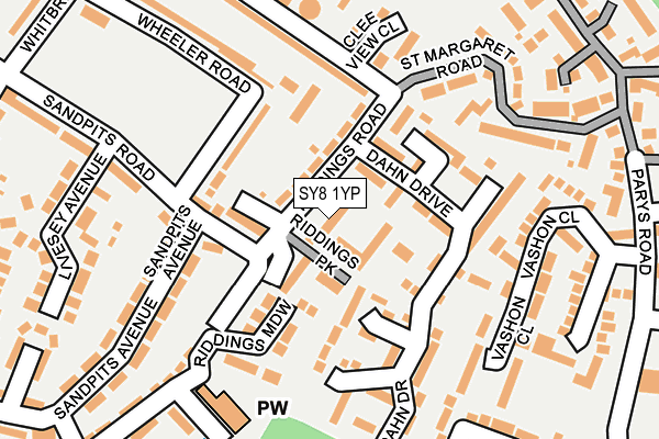 SY8 1YP map - OS OpenMap – Local (Ordnance Survey)