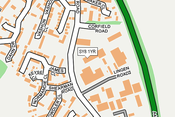 SY8 1YR map - OS OpenMap – Local (Ordnance Survey)