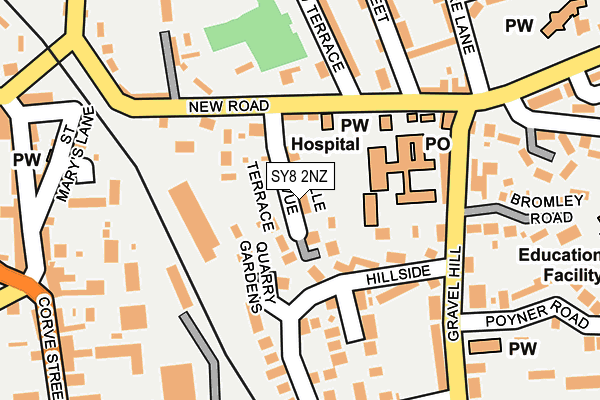 SY8 2NZ map - OS OpenMap – Local (Ordnance Survey)