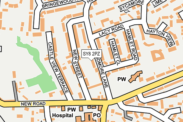 SY8 2PZ map - OS OpenMap – Local (Ordnance Survey)