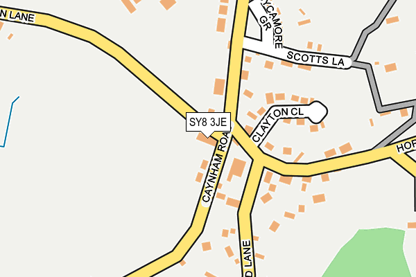 SY8 3JE map - OS OpenMap – Local (Ordnance Survey)
