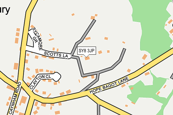 SY8 3JP map - OS OpenMap – Local (Ordnance Survey)