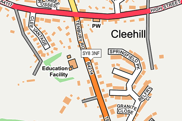 SY8 3NF map - OS OpenMap – Local (Ordnance Survey)