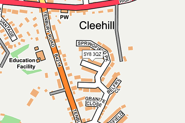 SY8 3QZ map - OS OpenMap – Local (Ordnance Survey)