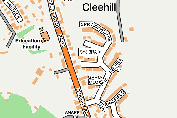 SY8 3RA map - OS OpenMap – Local (Ordnance Survey)