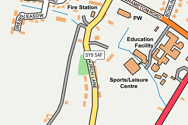 SY9 5AF map - OS OpenMap – Local (Ordnance Survey)