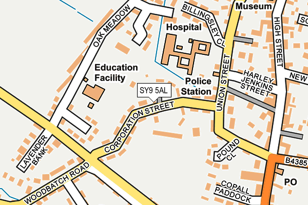 SY9 5AL map - OS OpenMap – Local (Ordnance Survey)