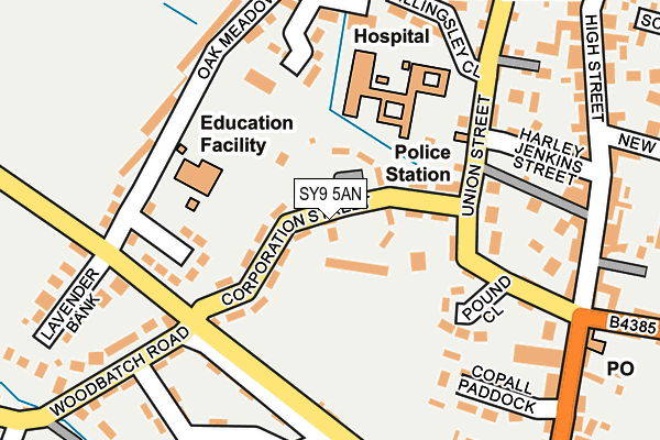 SY9 5AN map - OS OpenMap – Local (Ordnance Survey)