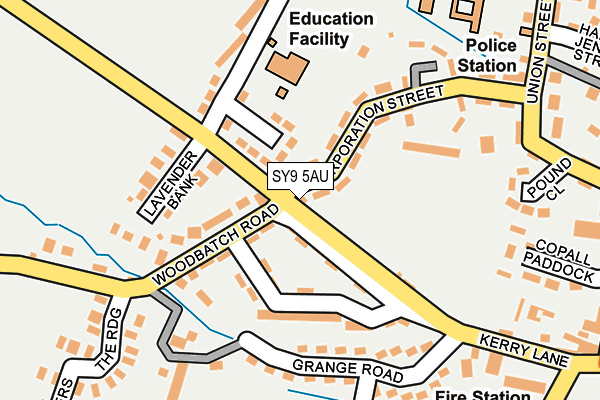 SY9 5AU map - OS OpenMap – Local (Ordnance Survey)