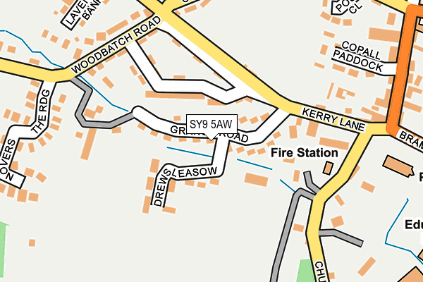 SY9 5AW map - OS OpenMap – Local (Ordnance Survey)