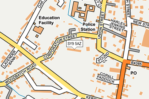 SY9 5AZ map - OS OpenMap – Local (Ordnance Survey)