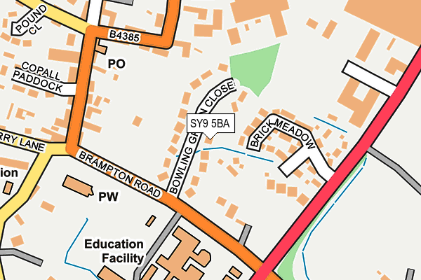 SY9 5BA map - OS OpenMap – Local (Ordnance Survey)