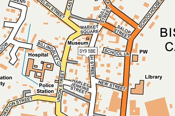 SY9 5BE map - OS OpenMap – Local (Ordnance Survey)