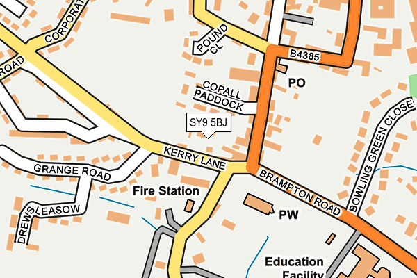 SY9 5BJ map - OS OpenMap – Local (Ordnance Survey)