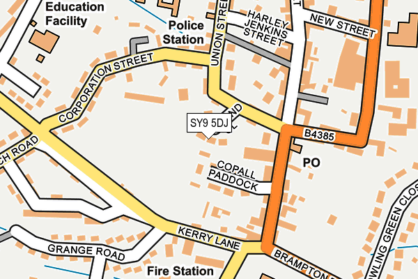 SY9 5DJ map - OS OpenMap – Local (Ordnance Survey)