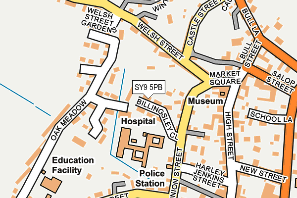 SY9 5PB map - OS OpenMap – Local (Ordnance Survey)
