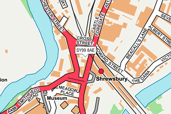 SY99 8AE map - OS OpenMap – Local (Ordnance Survey)