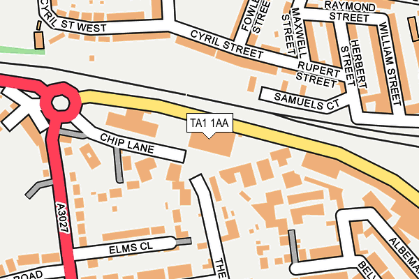 TA1 1AA map - OS OpenMap – Local (Ordnance Survey)