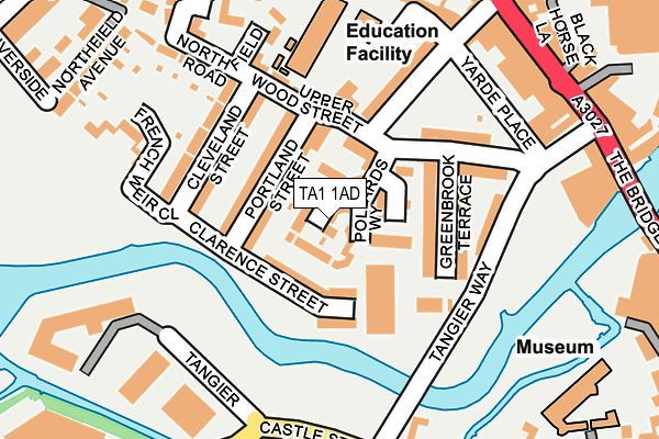 TA1 1AD map - OS OpenMap – Local (Ordnance Survey)