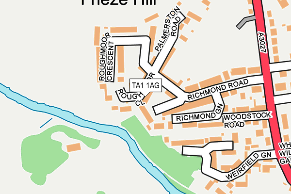 TA1 1AG map - OS OpenMap – Local (Ordnance Survey)