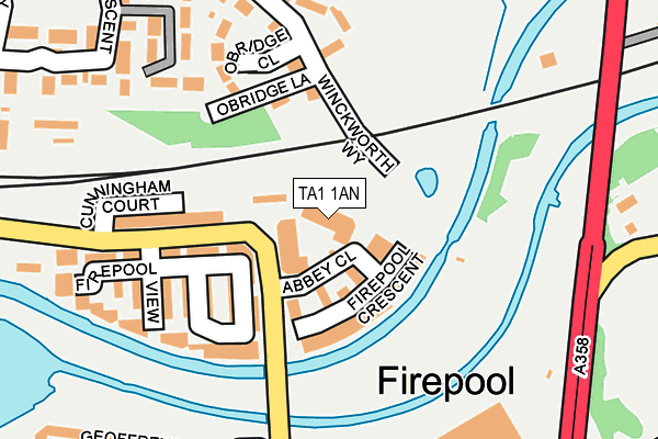 TA1 1AN map - OS OpenMap – Local (Ordnance Survey)