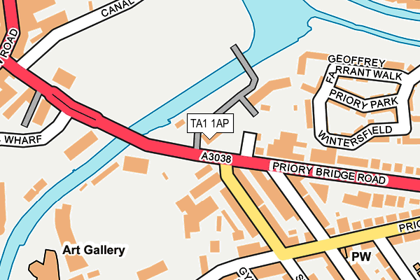 TA1 1AP map - OS OpenMap – Local (Ordnance Survey)