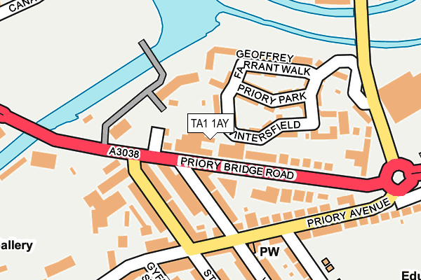 TA1 1AY map - OS OpenMap – Local (Ordnance Survey)