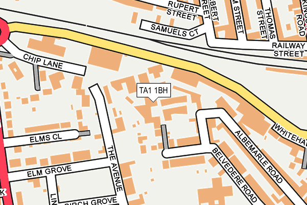 TA1 1BH map - OS OpenMap – Local (Ordnance Survey)