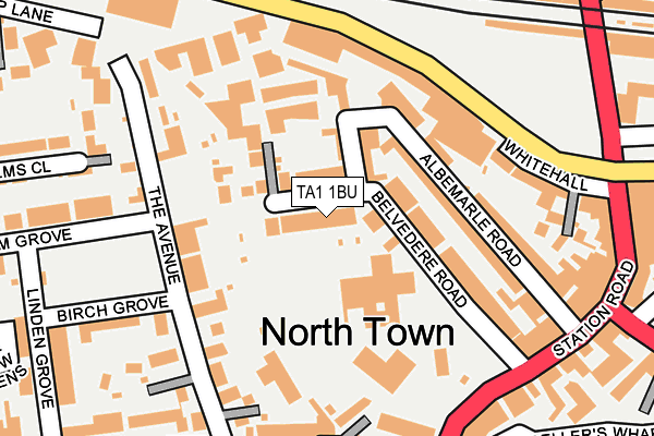 TA1 1BU map - OS OpenMap – Local (Ordnance Survey)