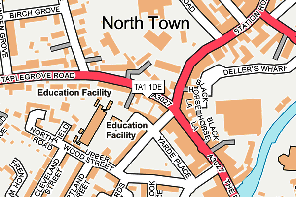 TA1 1DE map - OS OpenMap – Local (Ordnance Survey)