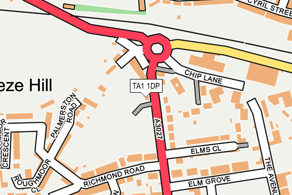 TA1 1DP map - OS OpenMap – Local (Ordnance Survey)