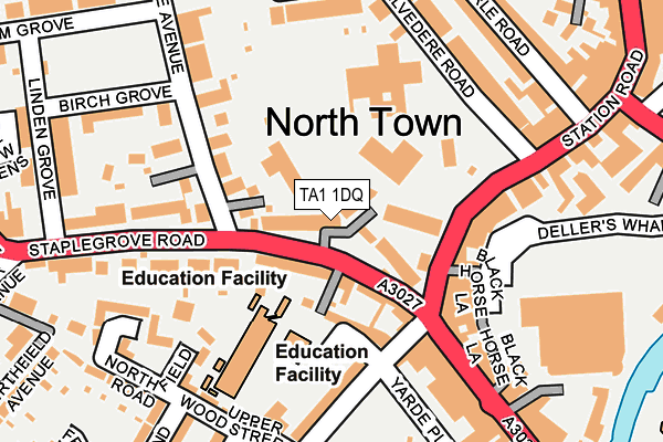 TA1 1DQ map - OS OpenMap – Local (Ordnance Survey)