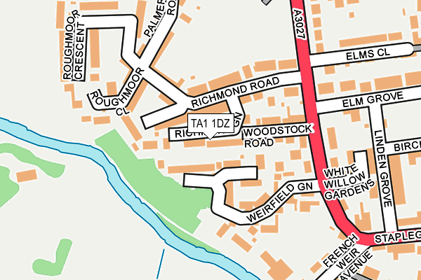 TA1 1DZ map - OS OpenMap – Local (Ordnance Survey)