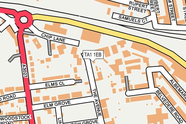 TA1 1EB map - OS OpenMap – Local (Ordnance Survey)