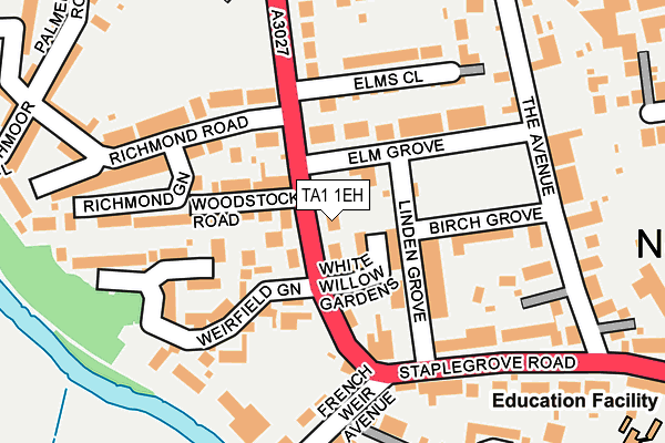 TA1 1EH map - OS OpenMap – Local (Ordnance Survey)