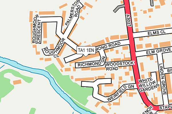 TA1 1EN map - OS OpenMap – Local (Ordnance Survey)