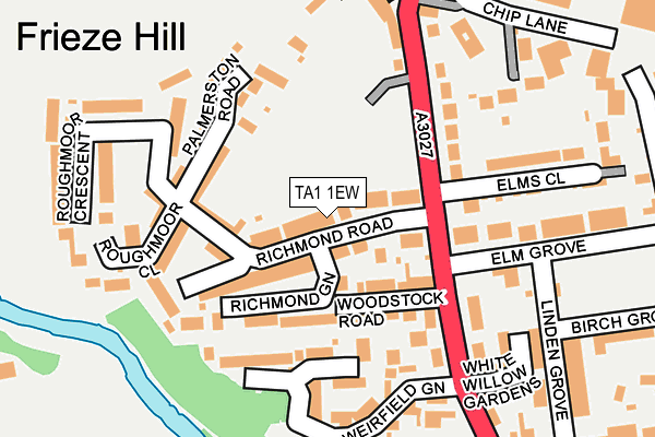 TA1 1EW map - OS OpenMap – Local (Ordnance Survey)