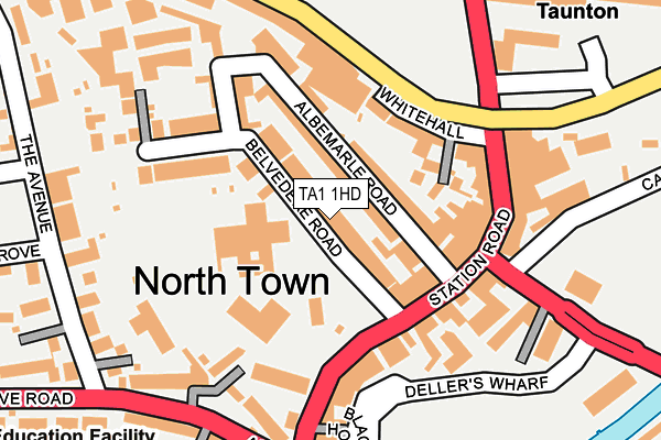 TA1 1HD map - OS OpenMap – Local (Ordnance Survey)