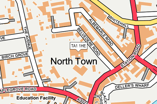 TA1 1HE map - OS OpenMap – Local (Ordnance Survey)