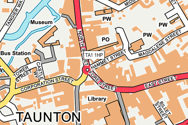 TA1 1HP map - OS OpenMap – Local (Ordnance Survey)