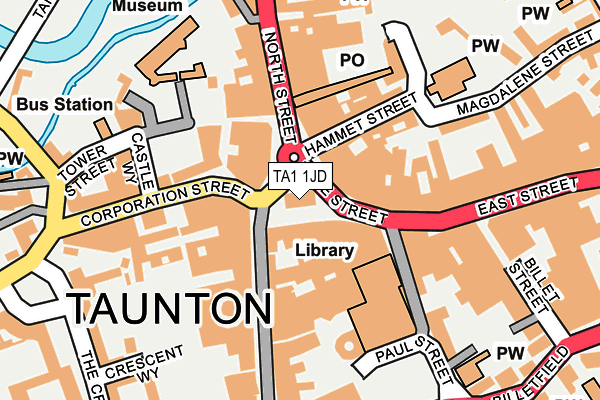 TA1 1JD map - OS OpenMap – Local (Ordnance Survey)