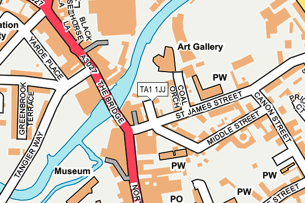 TA1 1JJ map - OS OpenMap – Local (Ordnance Survey)