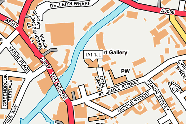 TA1 1JL map - OS OpenMap – Local (Ordnance Survey)