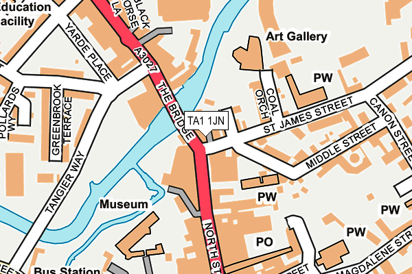 TA1 1JN map - OS OpenMap – Local (Ordnance Survey)