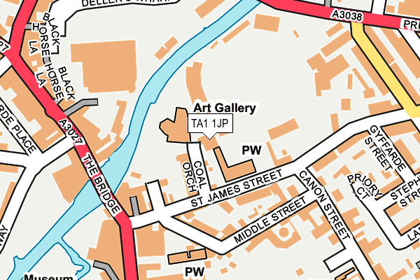 TA1 1JP map - OS OpenMap – Local (Ordnance Survey)